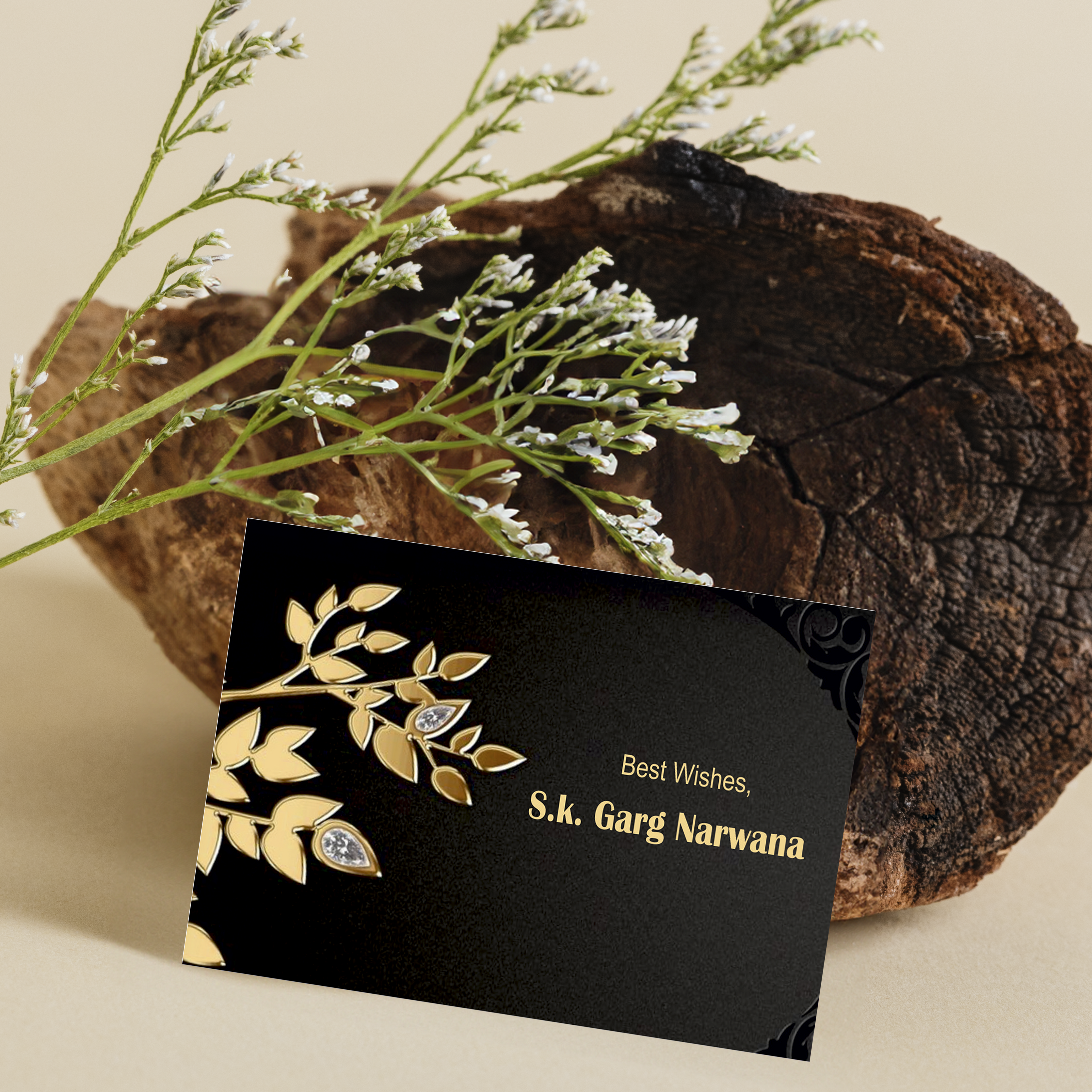 Gift tag- Black Satin