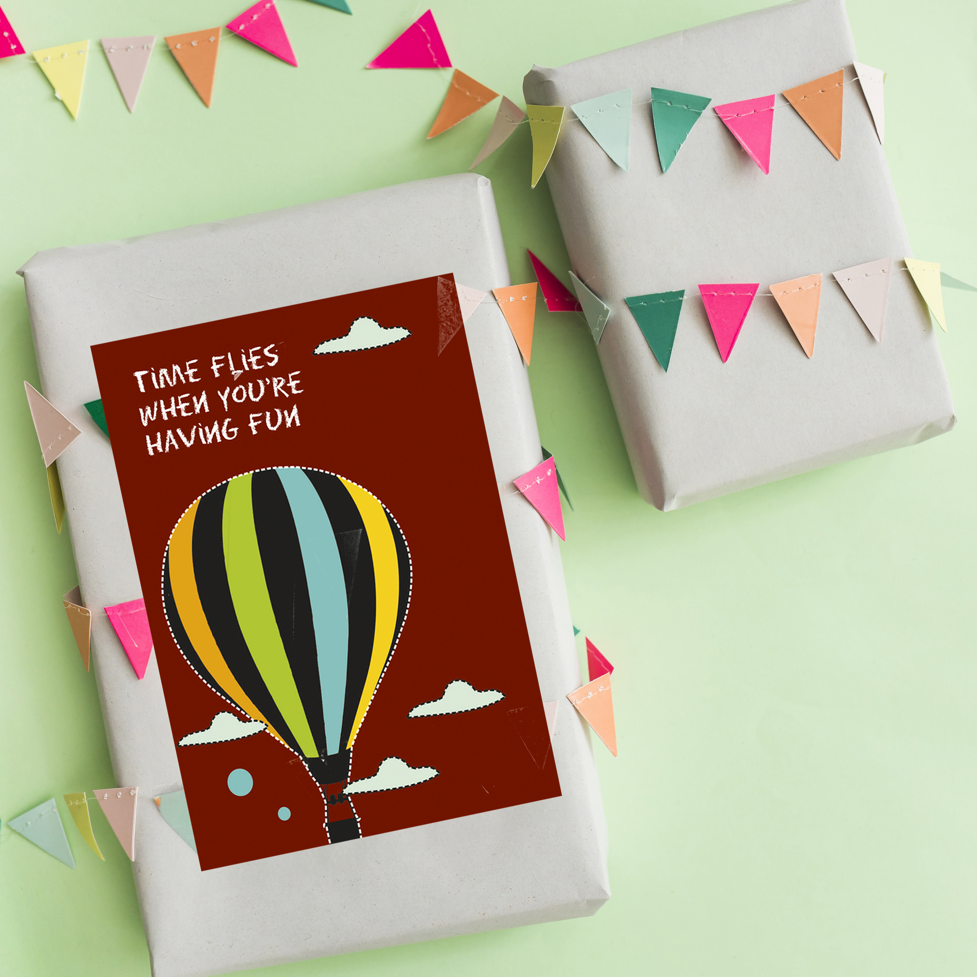 Personalised Gift Tag-Brown Parachute