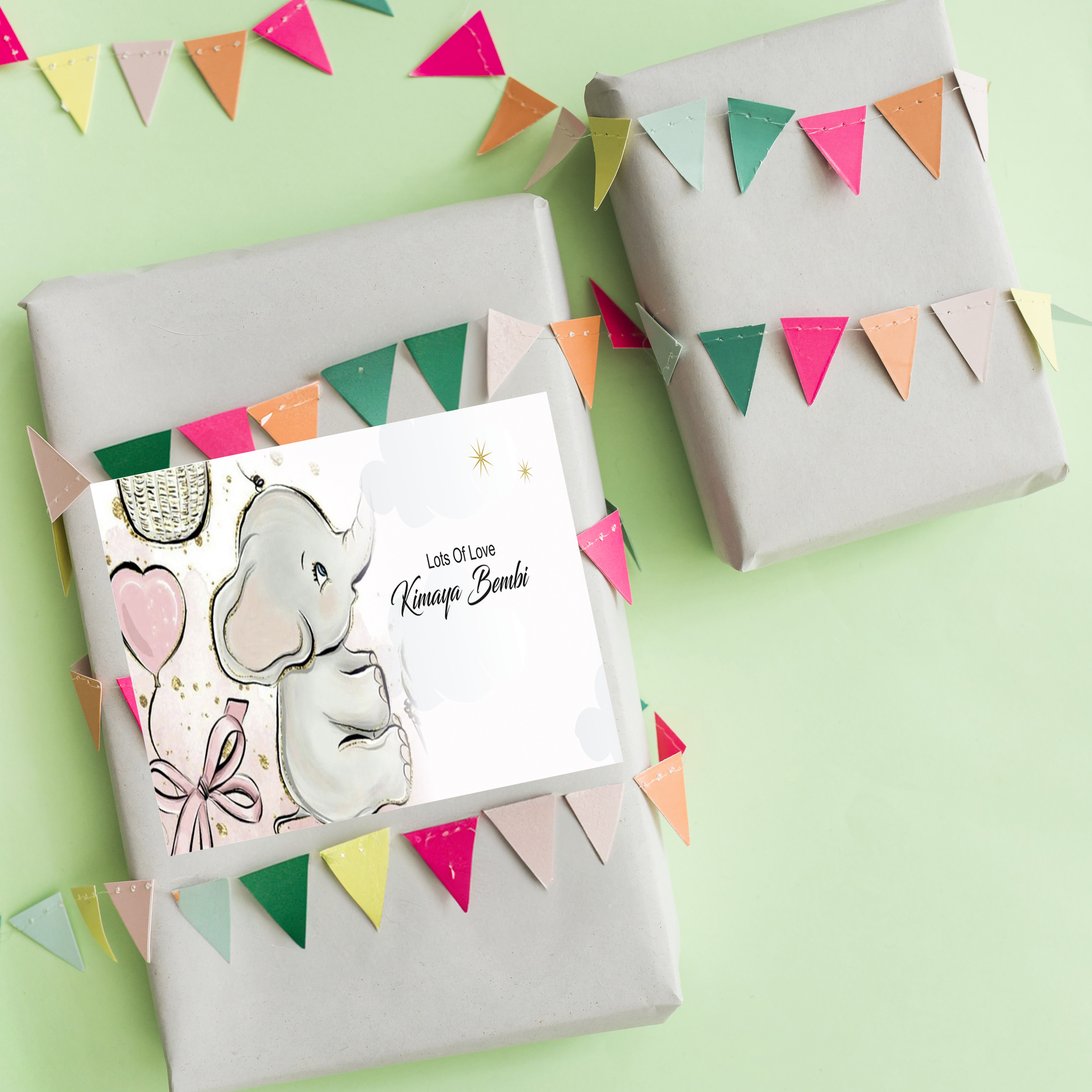 Kids Gift Tag- Baby Elephant Tag