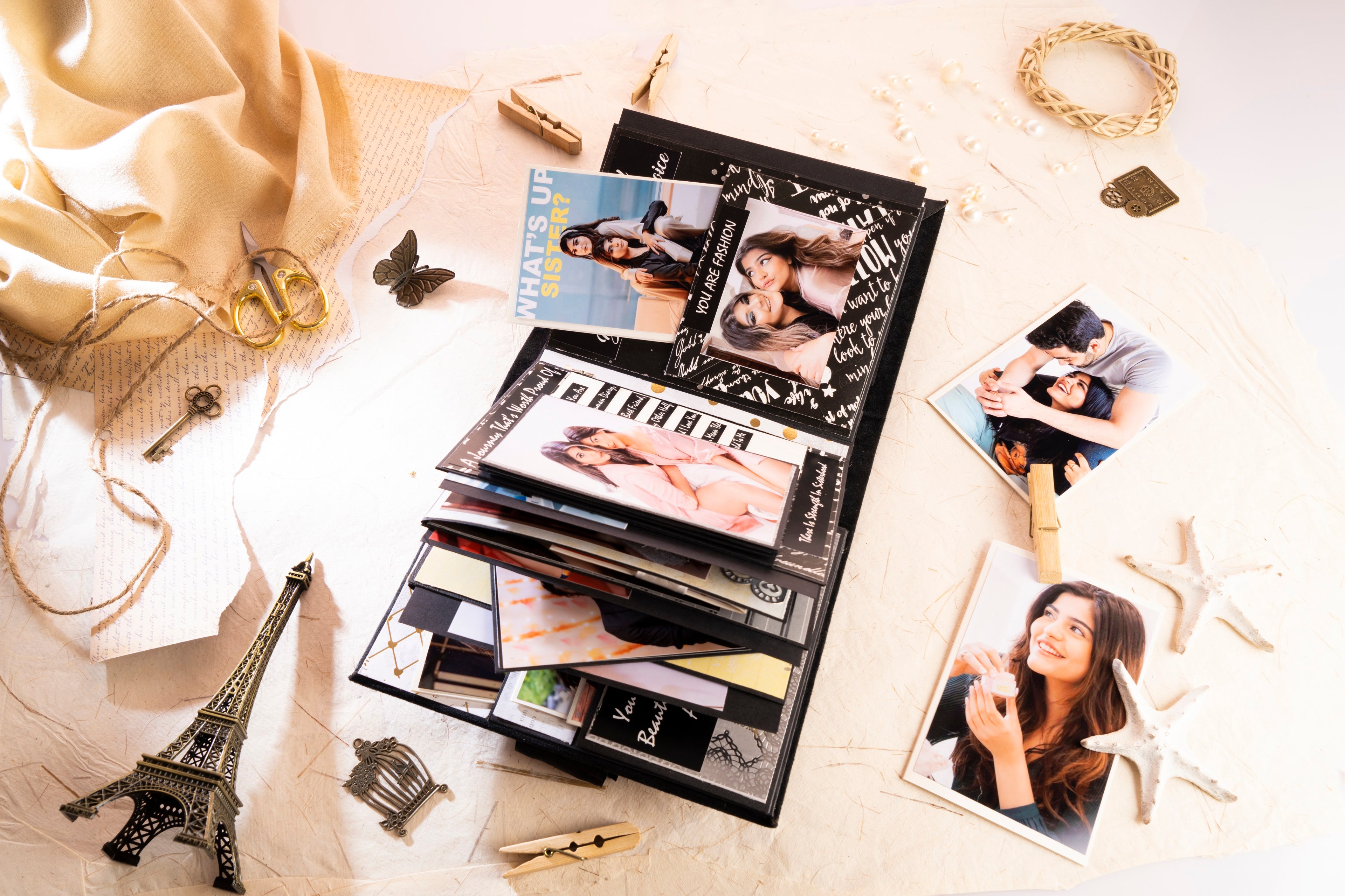 Personalised memory book for daughter - Timeless Black