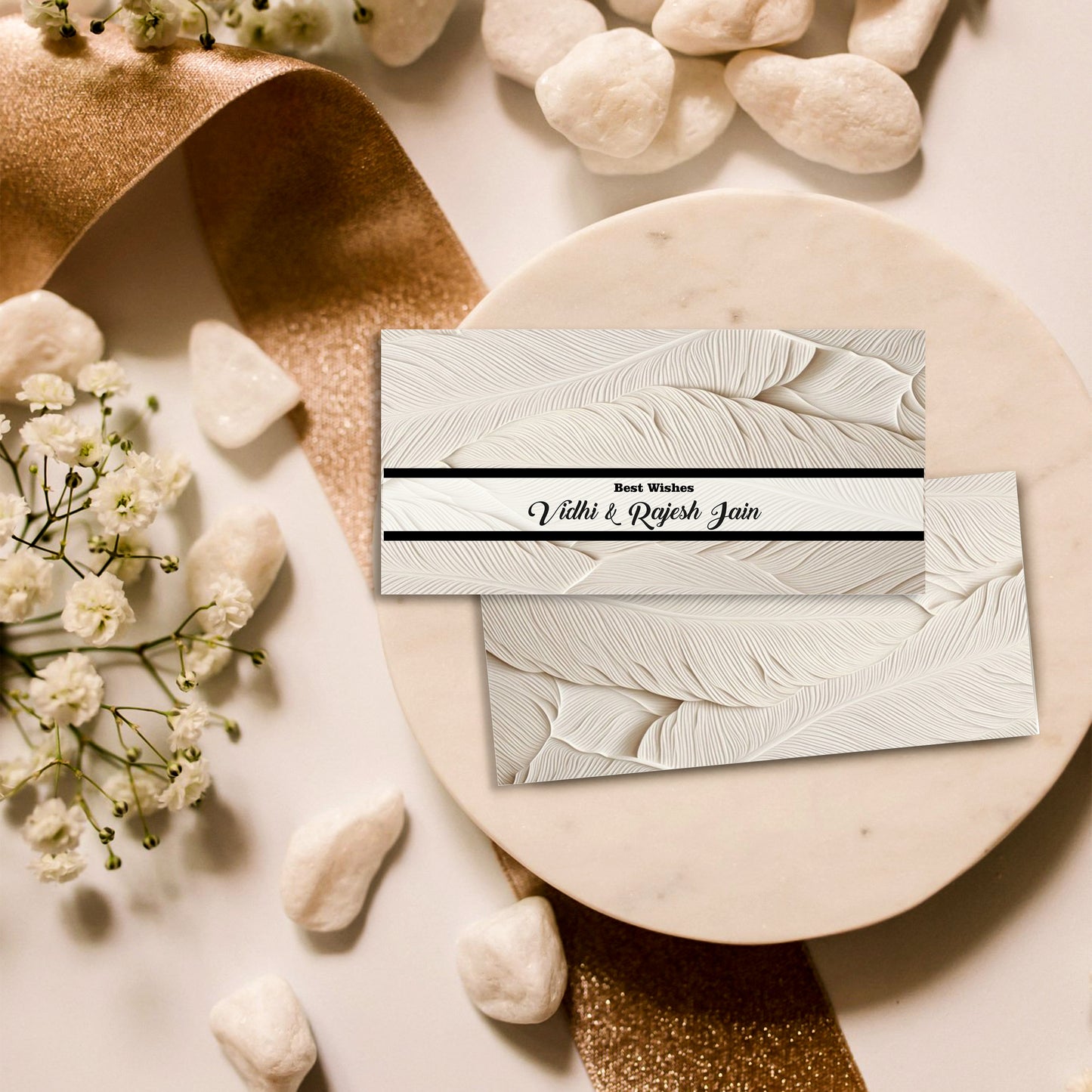 Gold & White Leaf