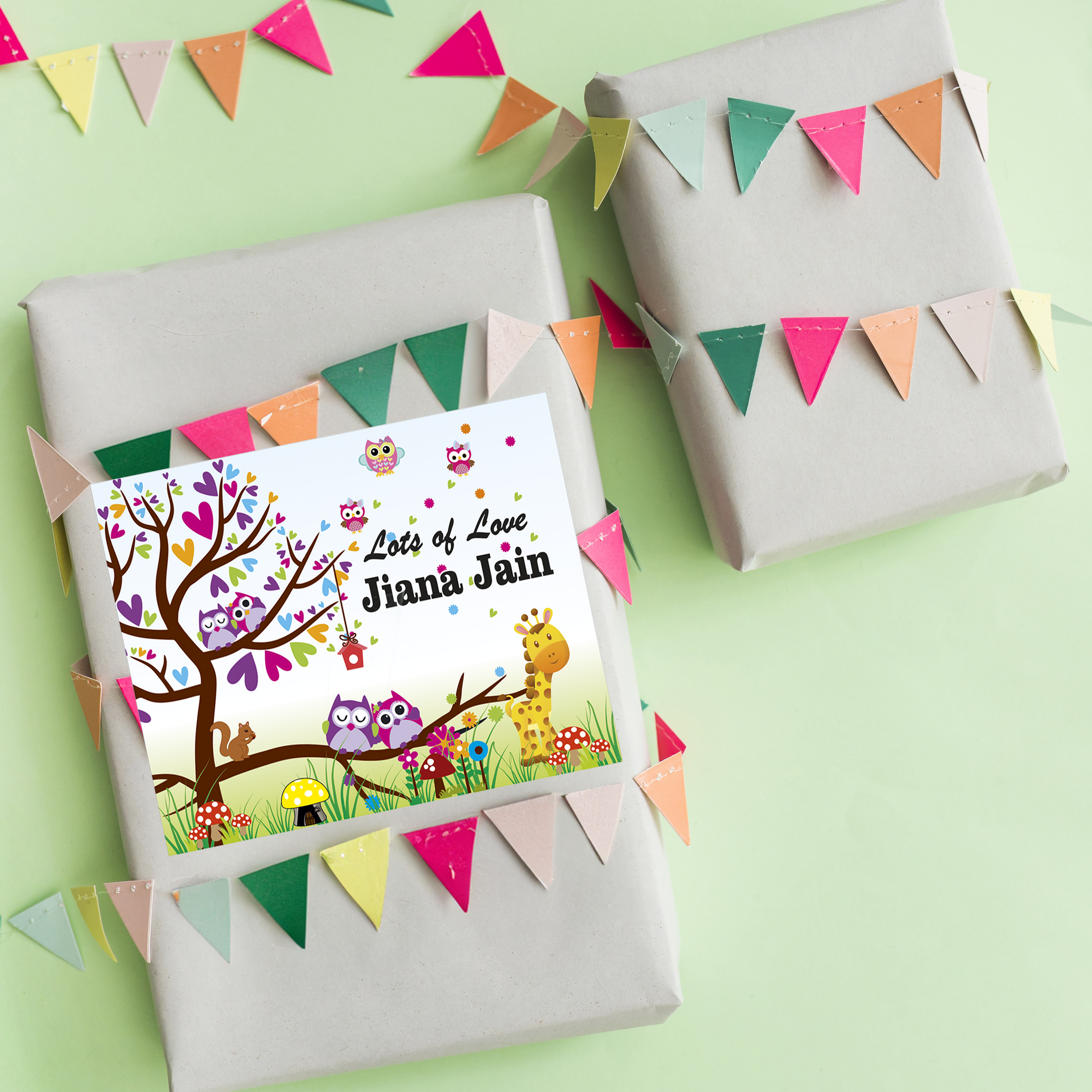 Personalised Gift Tag-Green Trees