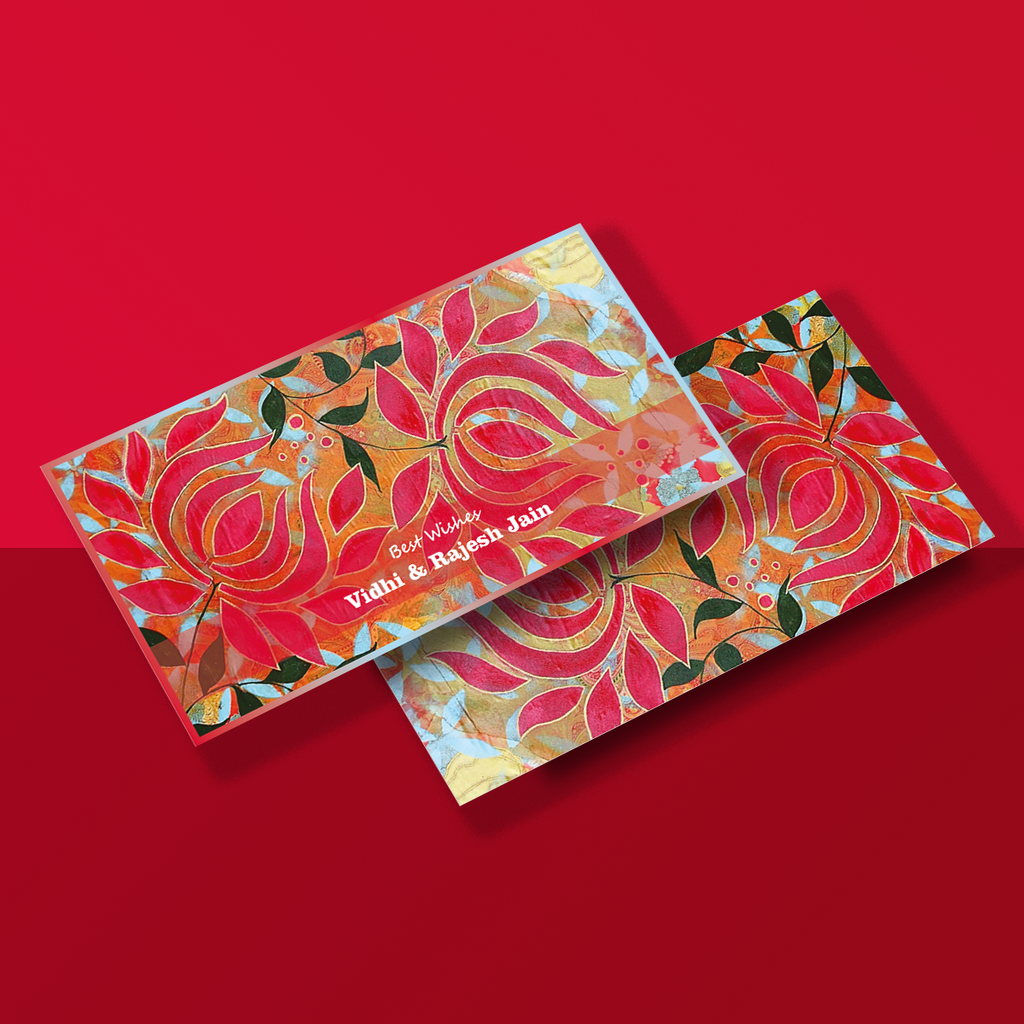 Wedding Money Envelope Handpainted Lotus