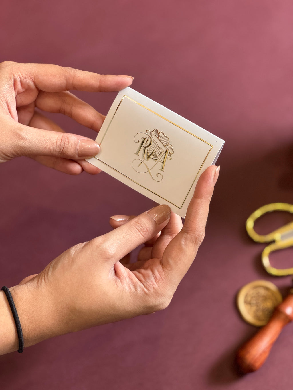 Folding Notecards Initials Personalised Tags