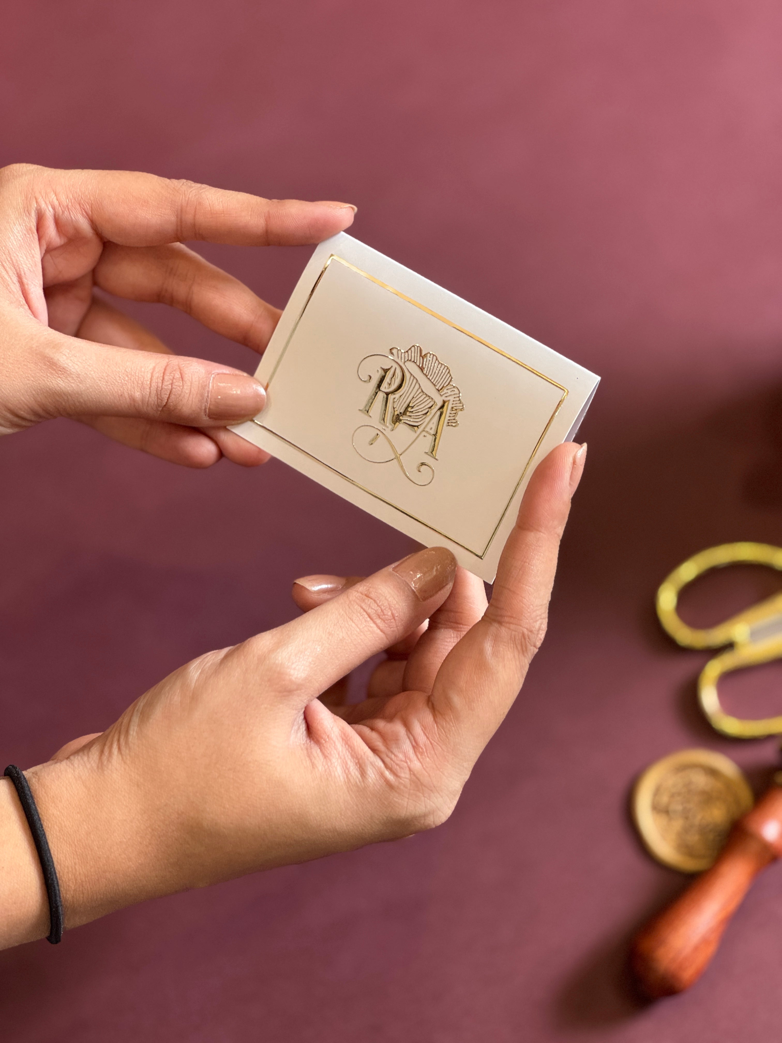 Folding Notecards Initials Personalised Tags