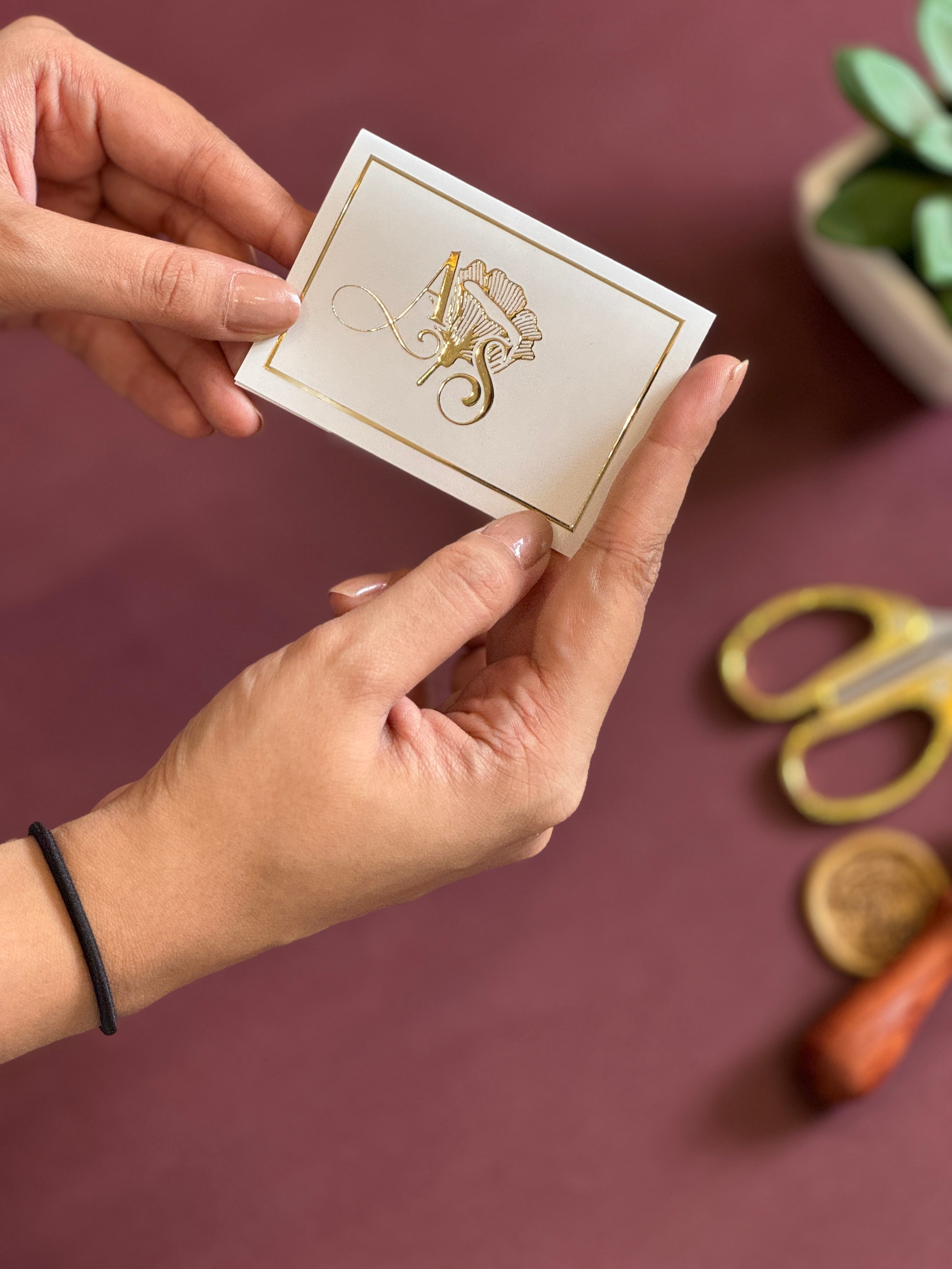 Folding Notecards Initials Personalised Tags
