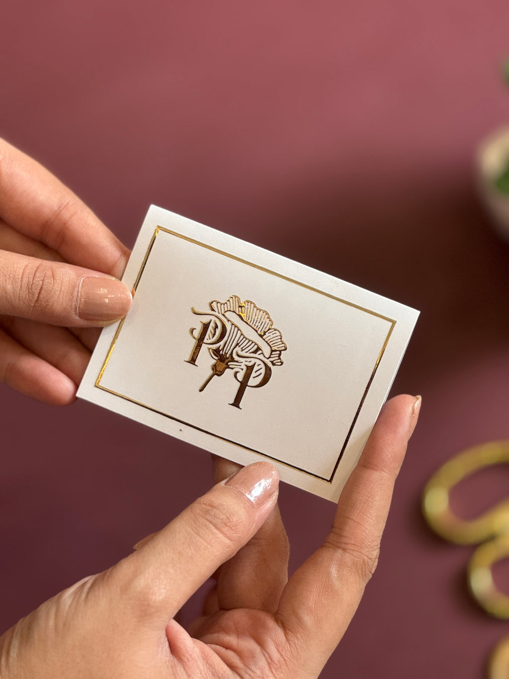 Folding Notecards Initials Personalised Tags