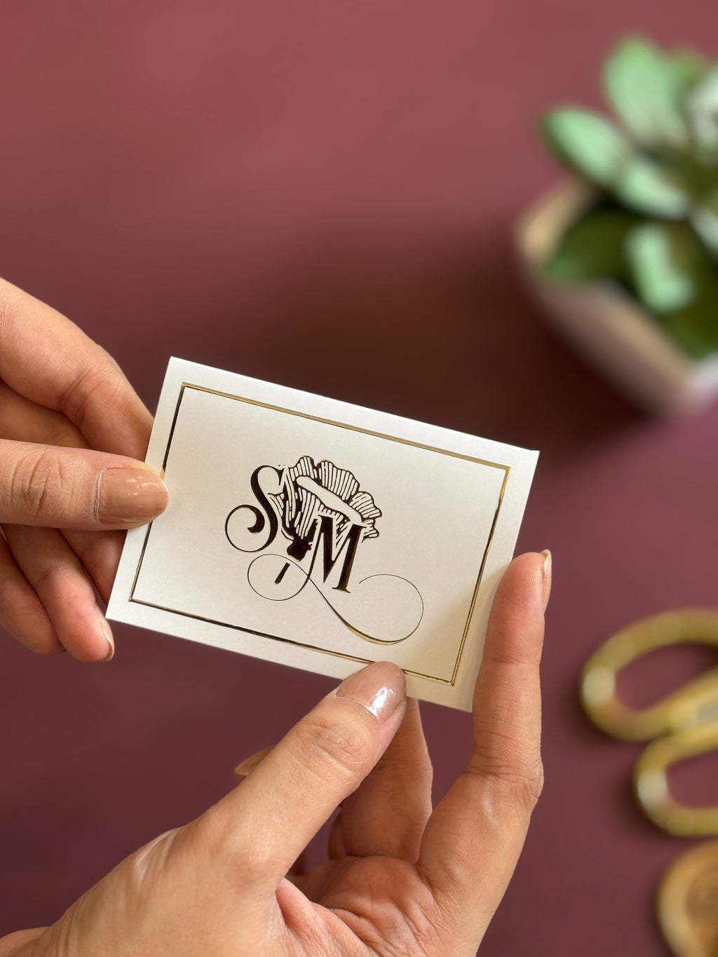 Folding Notecards Initials Personalised Tags