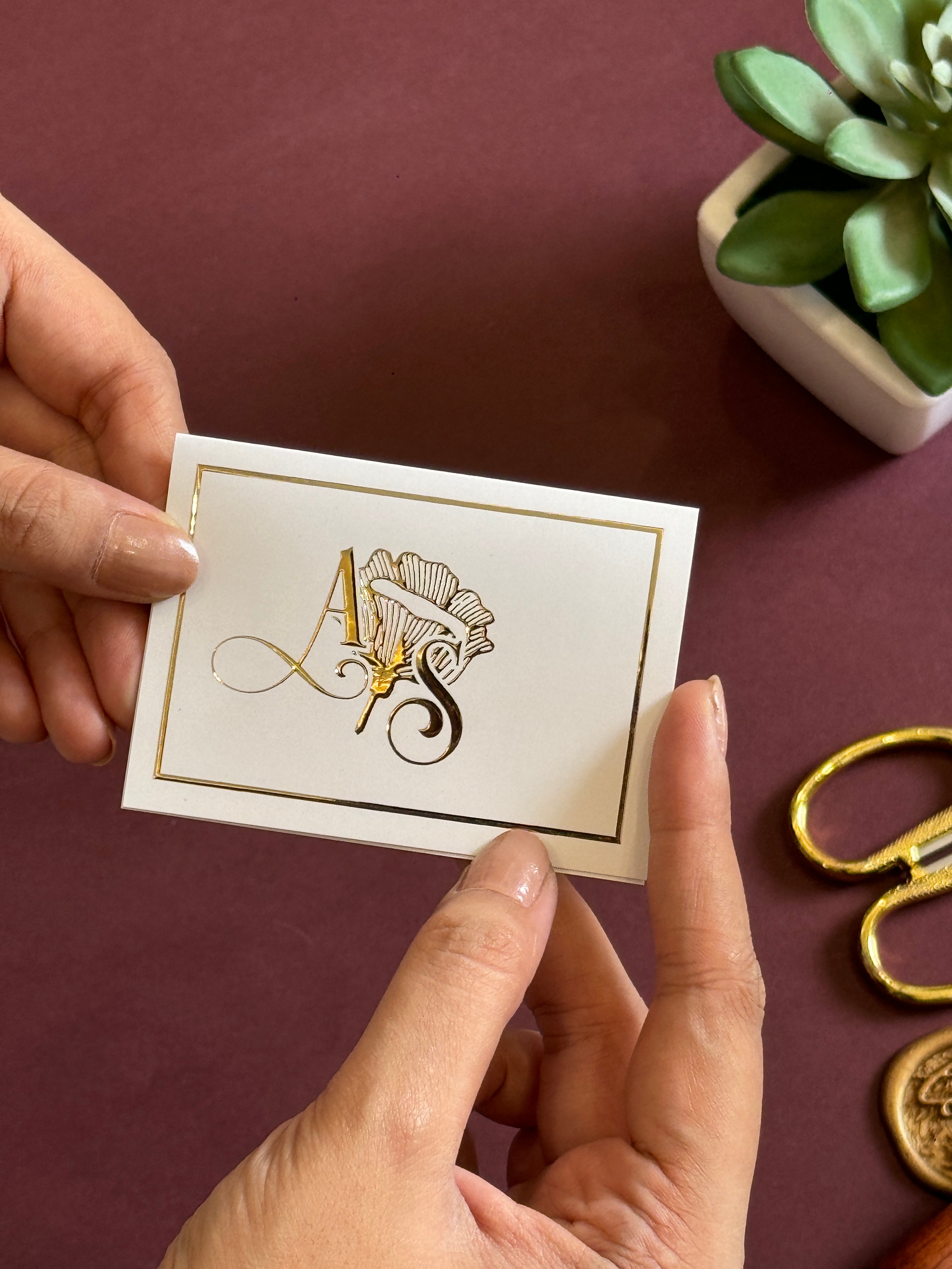 Folding Notecards Initials Personalised Tags