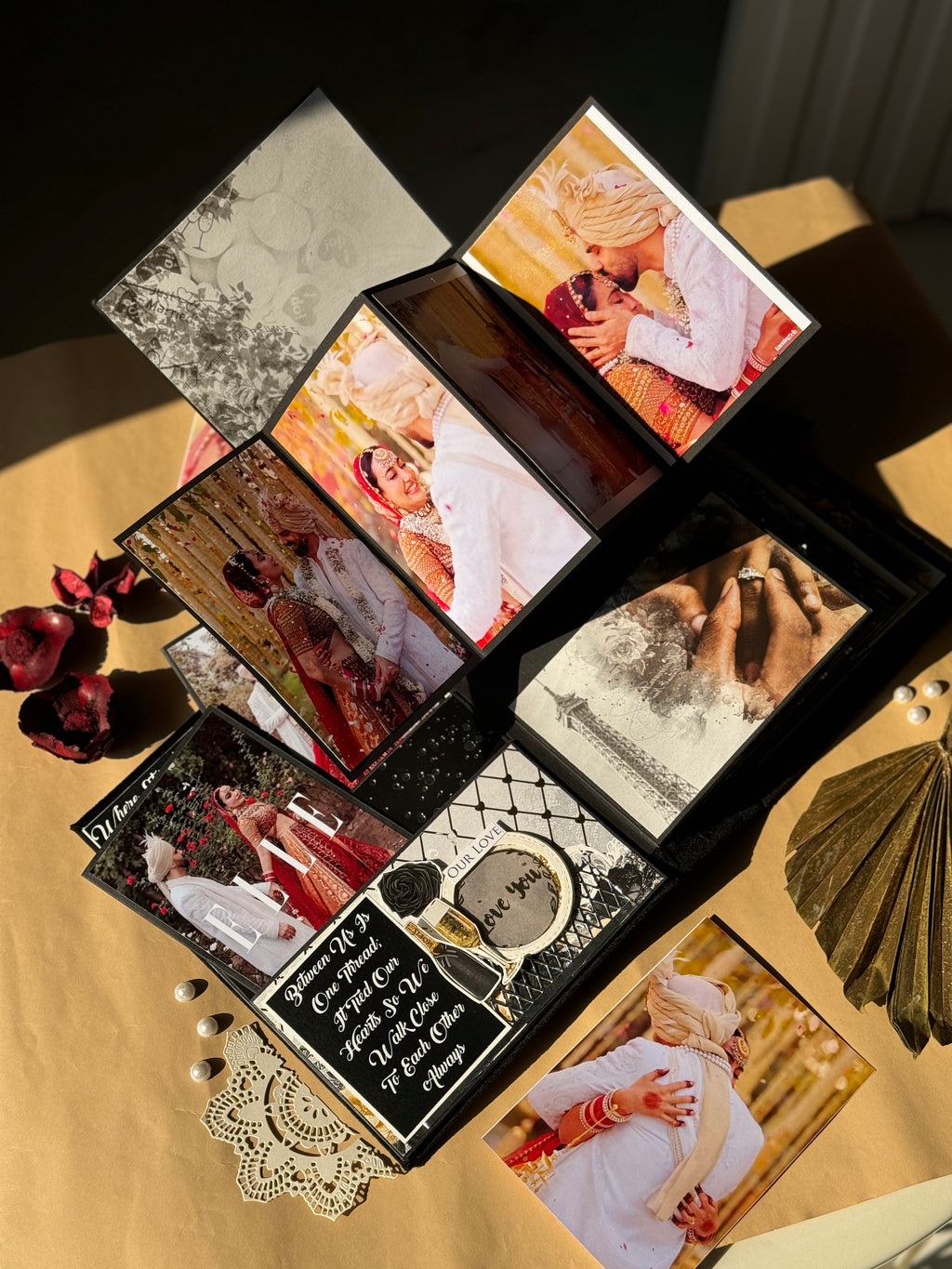 Handmade wedding memory album- Mr & Mrs Black