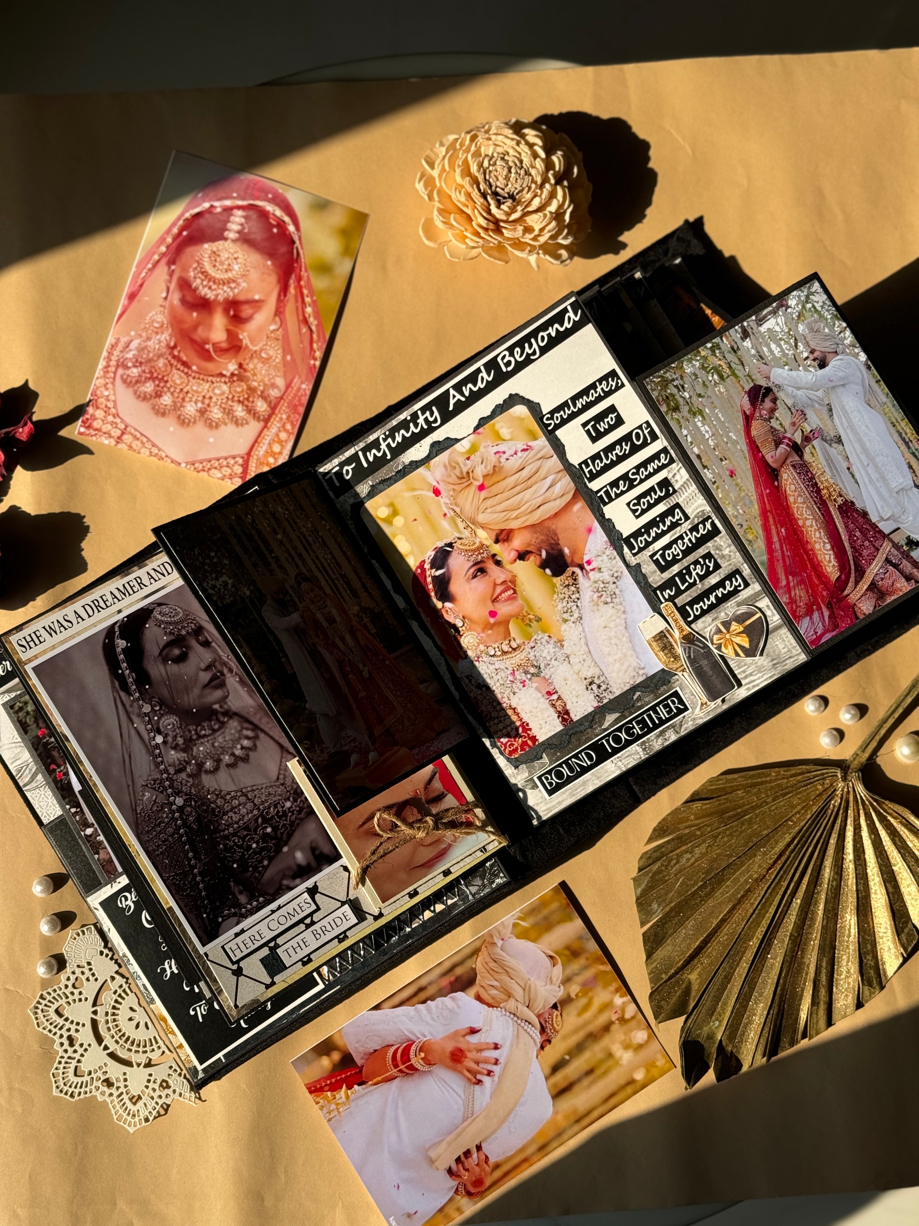 Handmade wedding memory album- Mr & Mrs Black