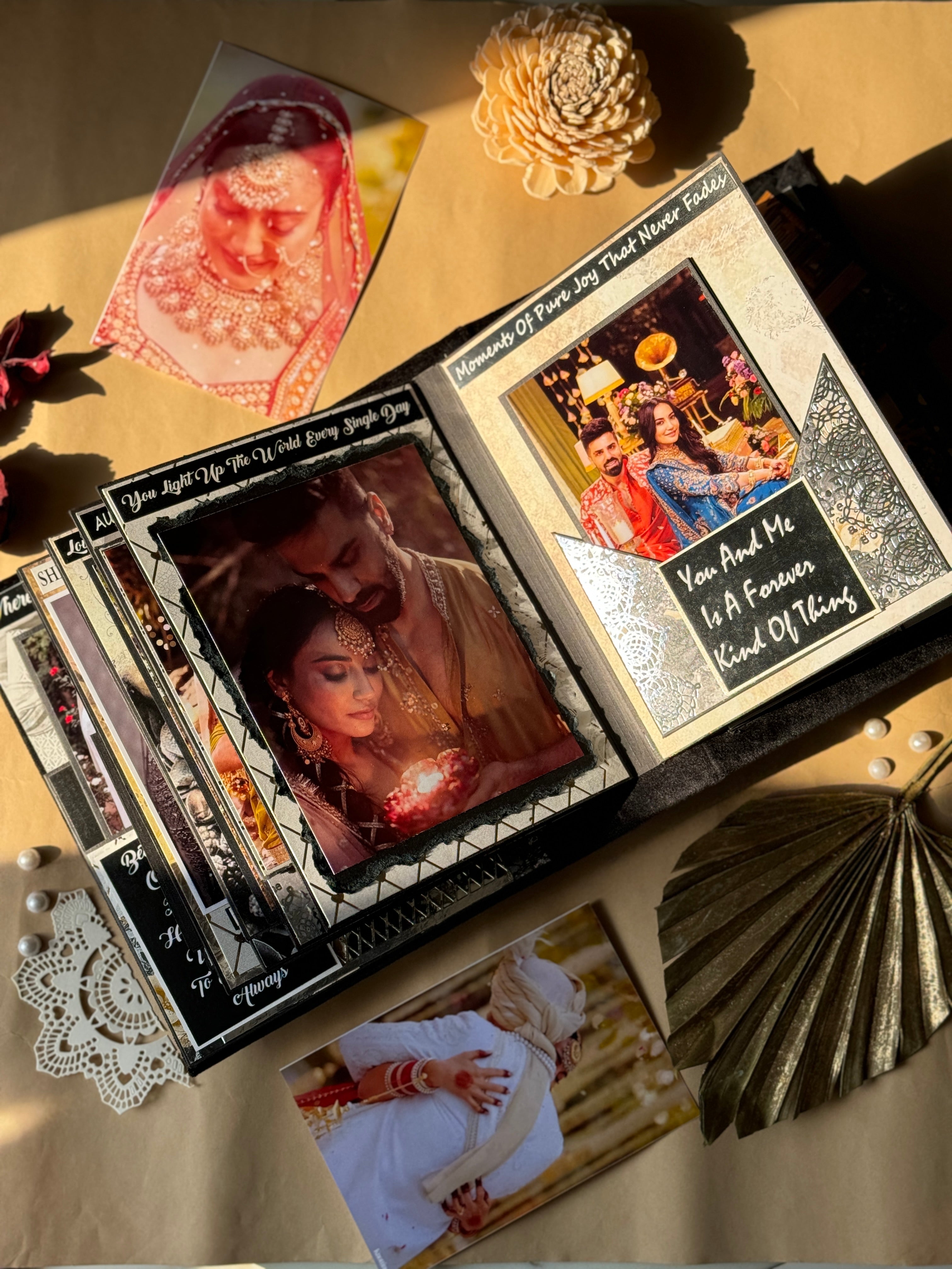 Handmade wedding memory album- Mr & Mrs Black