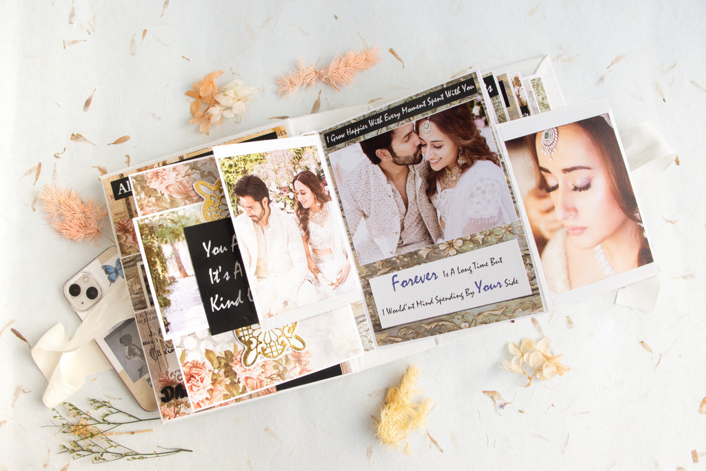 Personalised Wedding photo Album- timeless treasure pastel