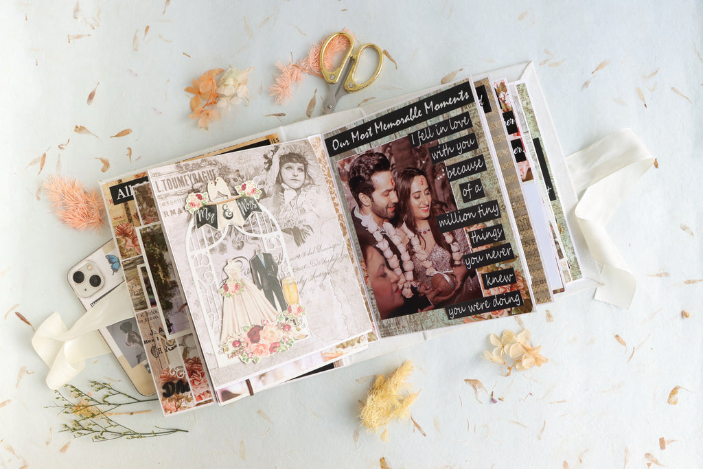 Personalised Wedding photo Album- timeless treasure pastel