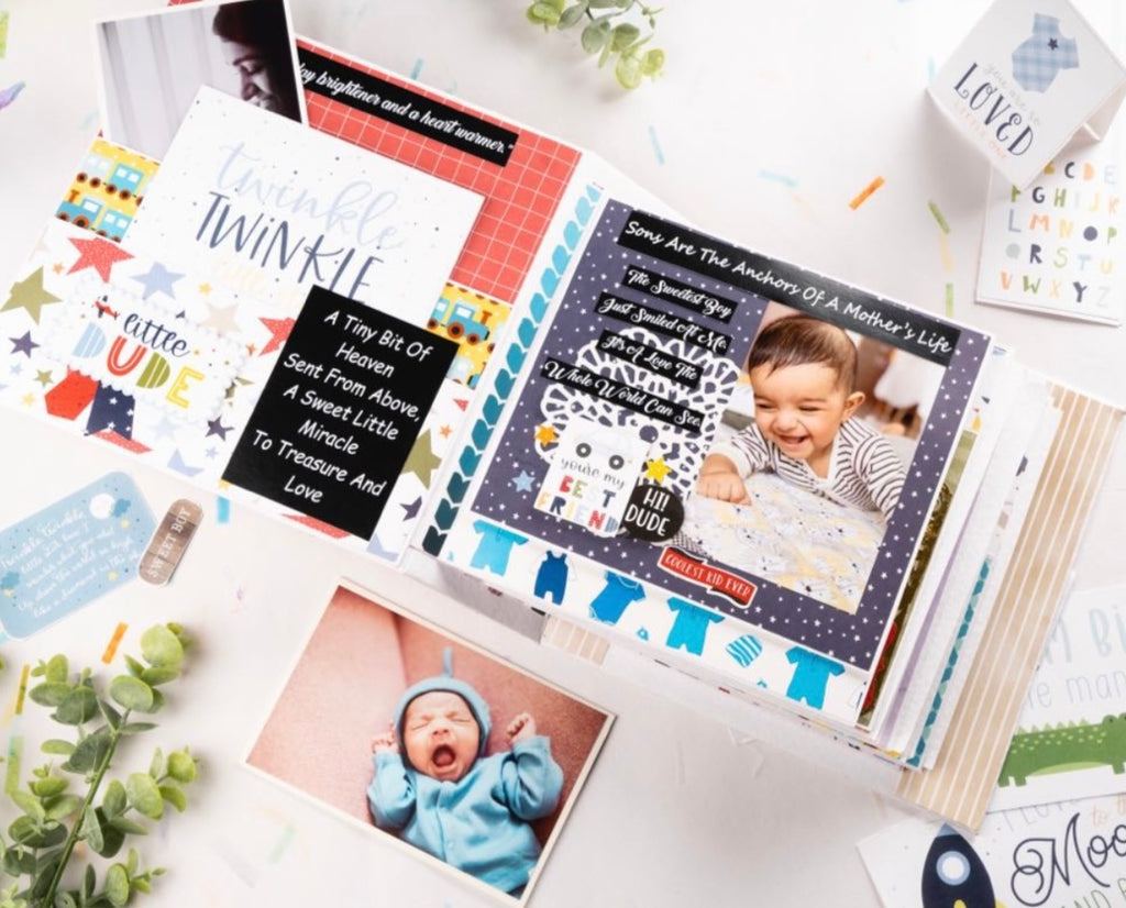 Photo Album Baby Boy- Red Transport Theme