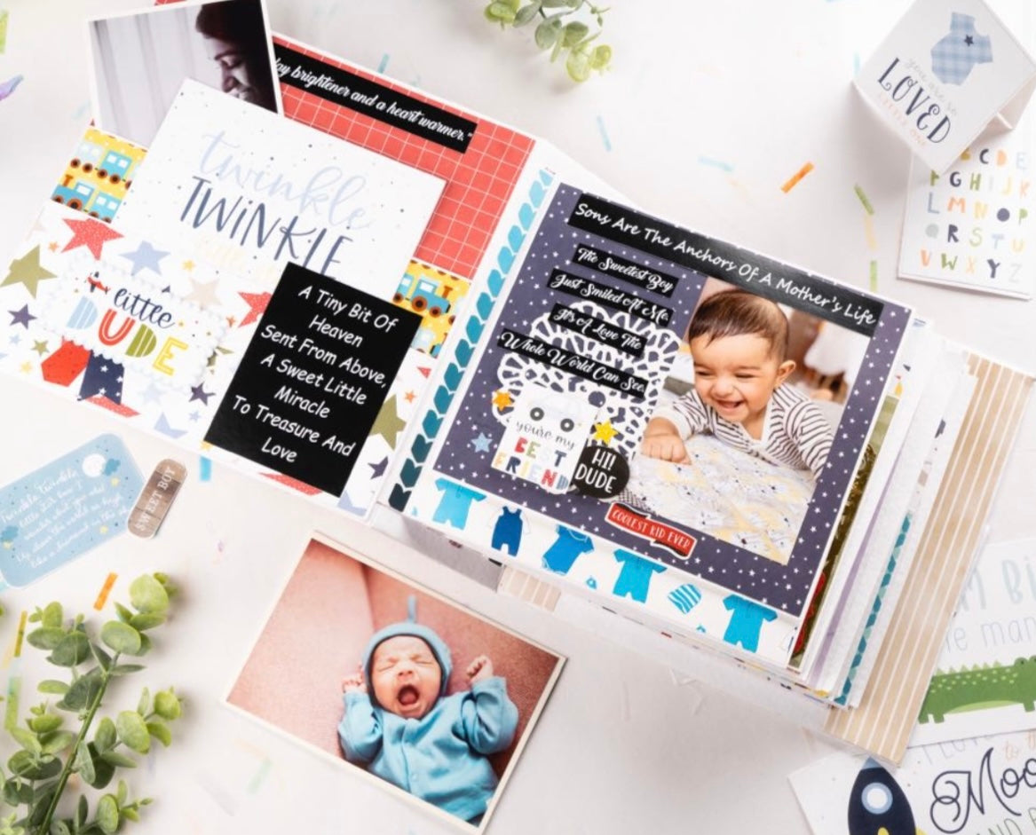Photo Album Baby Boy- Red Transport Theme