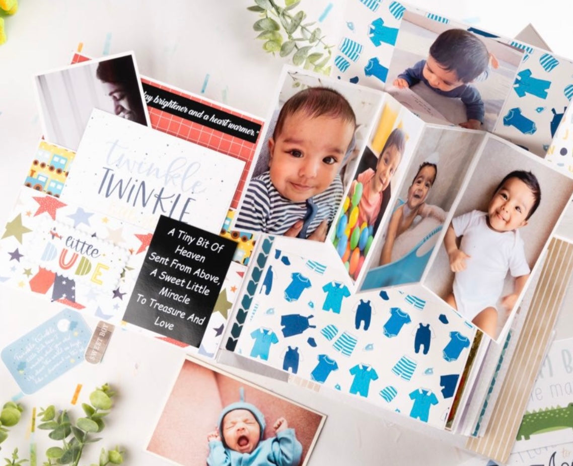 Photo Album Baby Boy- Red Transport Theme