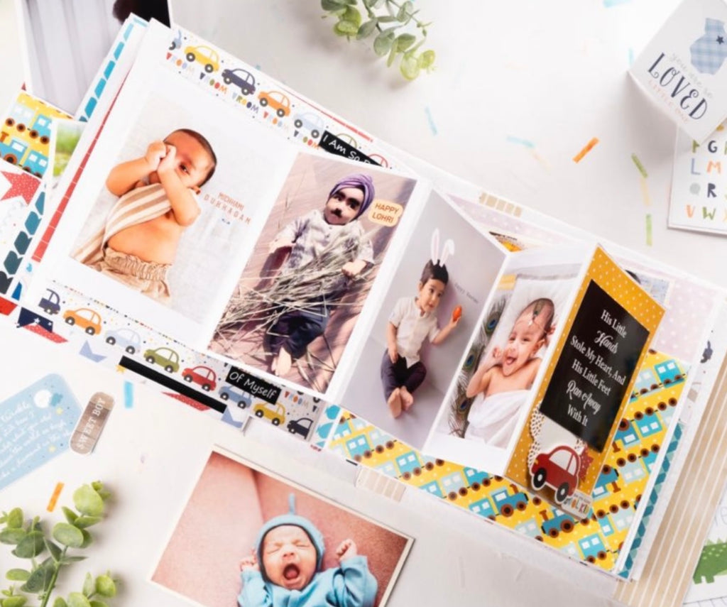 Photo Album Baby Boy- Red Transport Theme