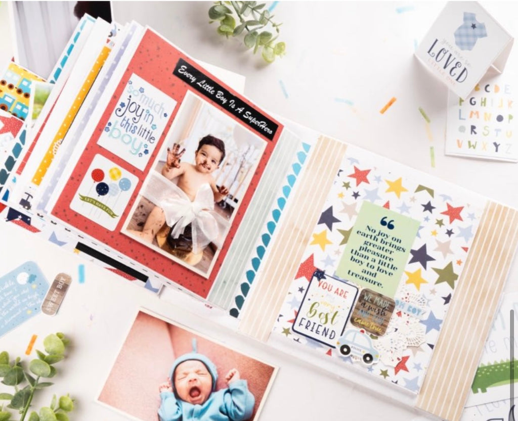 Photo Album Baby Boy- Red Transport Theme