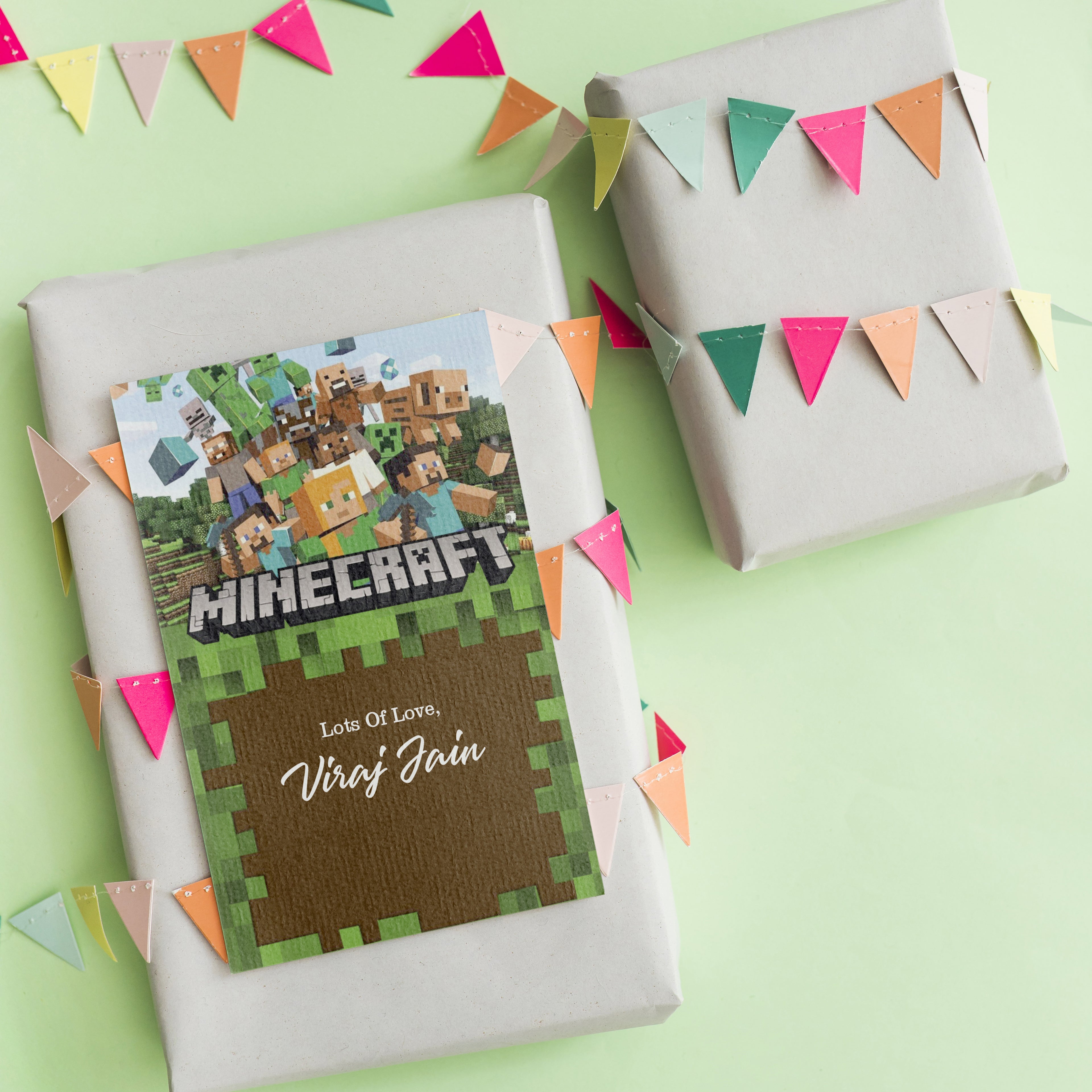 Personalised Gift Tag- Minecraft Theme