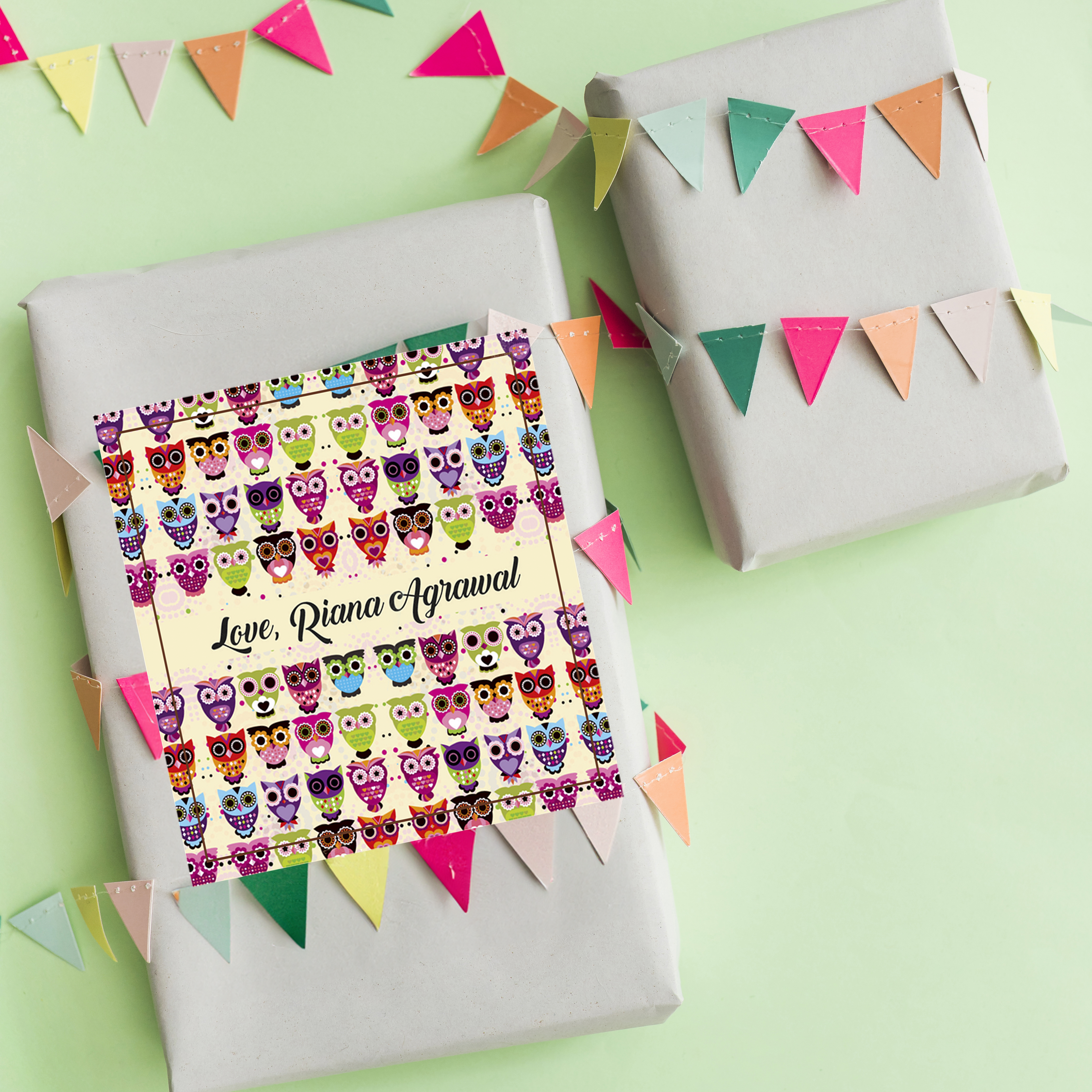 Personalised Gift Tag-Mix Owl