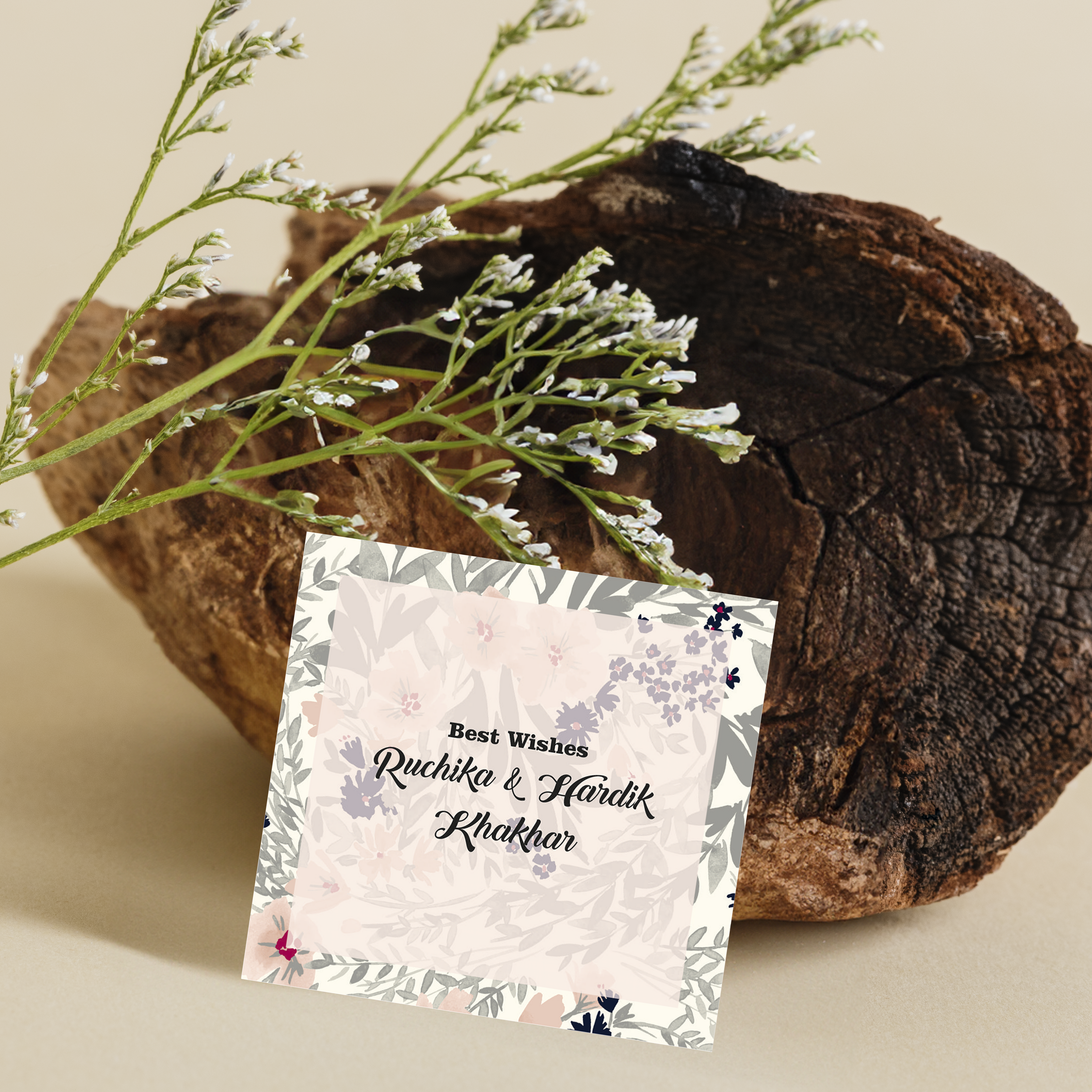 Custom Name Tag - Petal Print