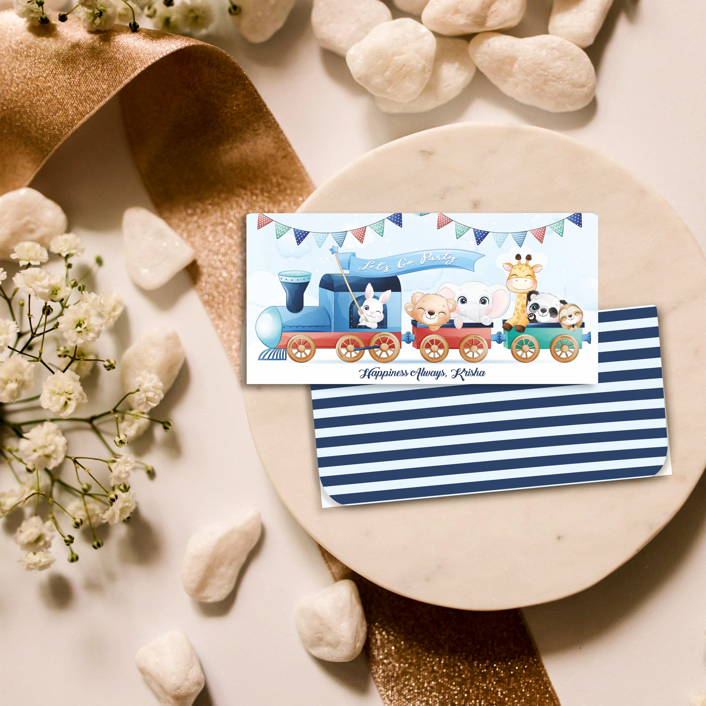 Custom Kids Money Envelope Train