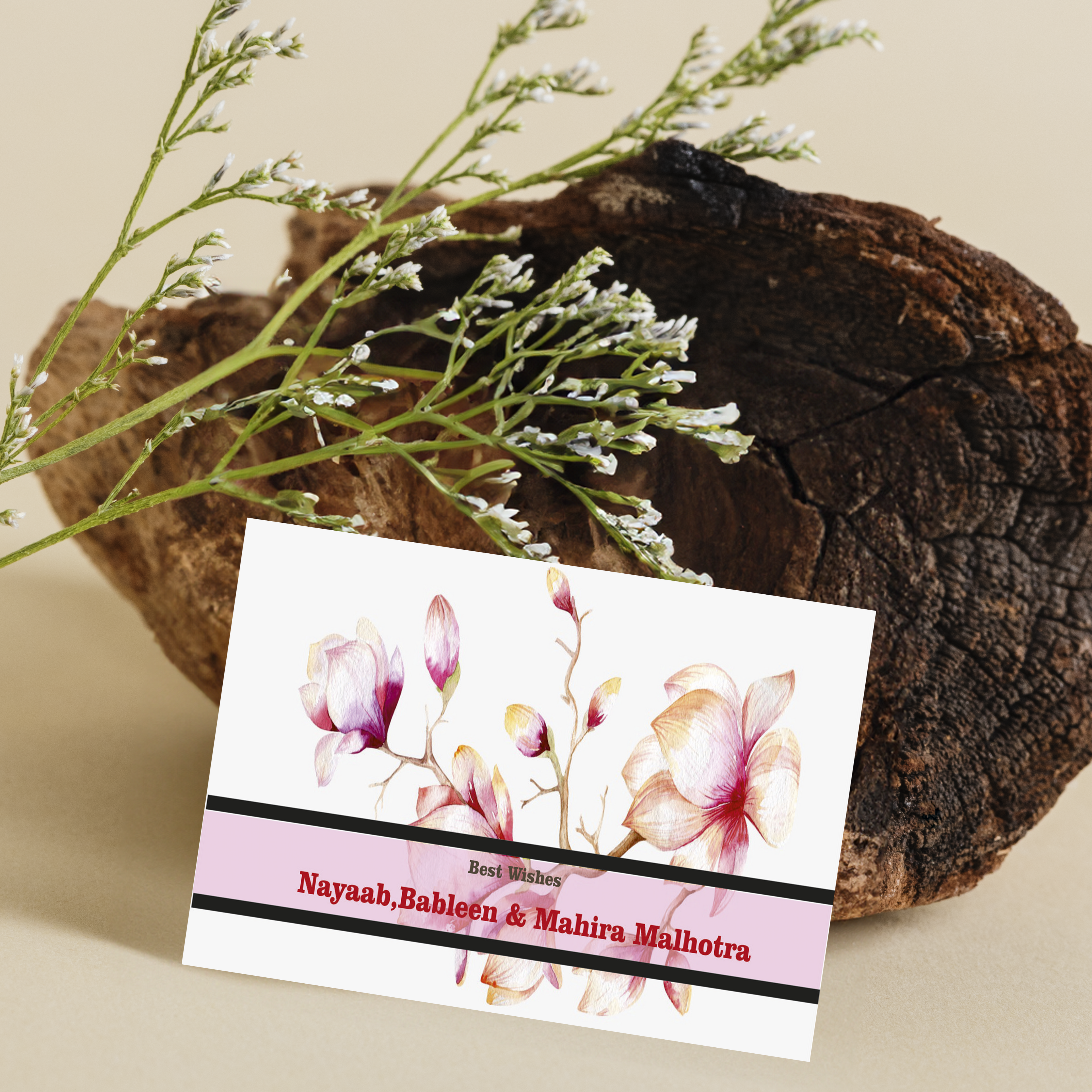 Personalised Gift Tag-White Pink