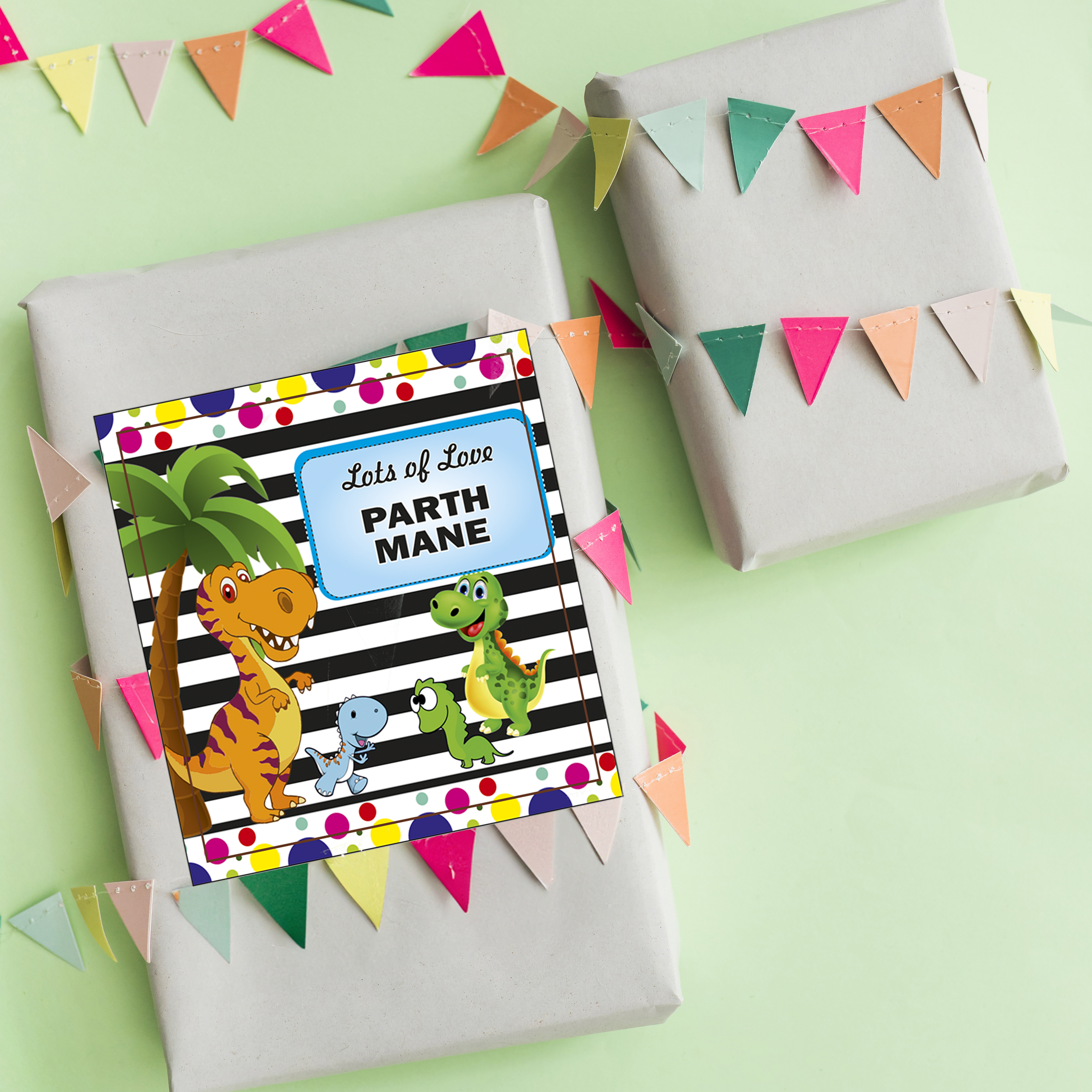 Dinosaur Theme Gift Tag for Kids