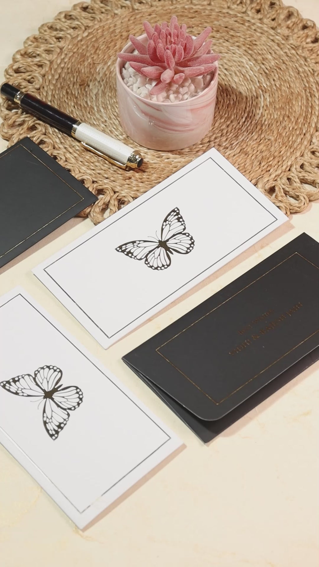 Premium Gold Foil Money Envelope Butterfly