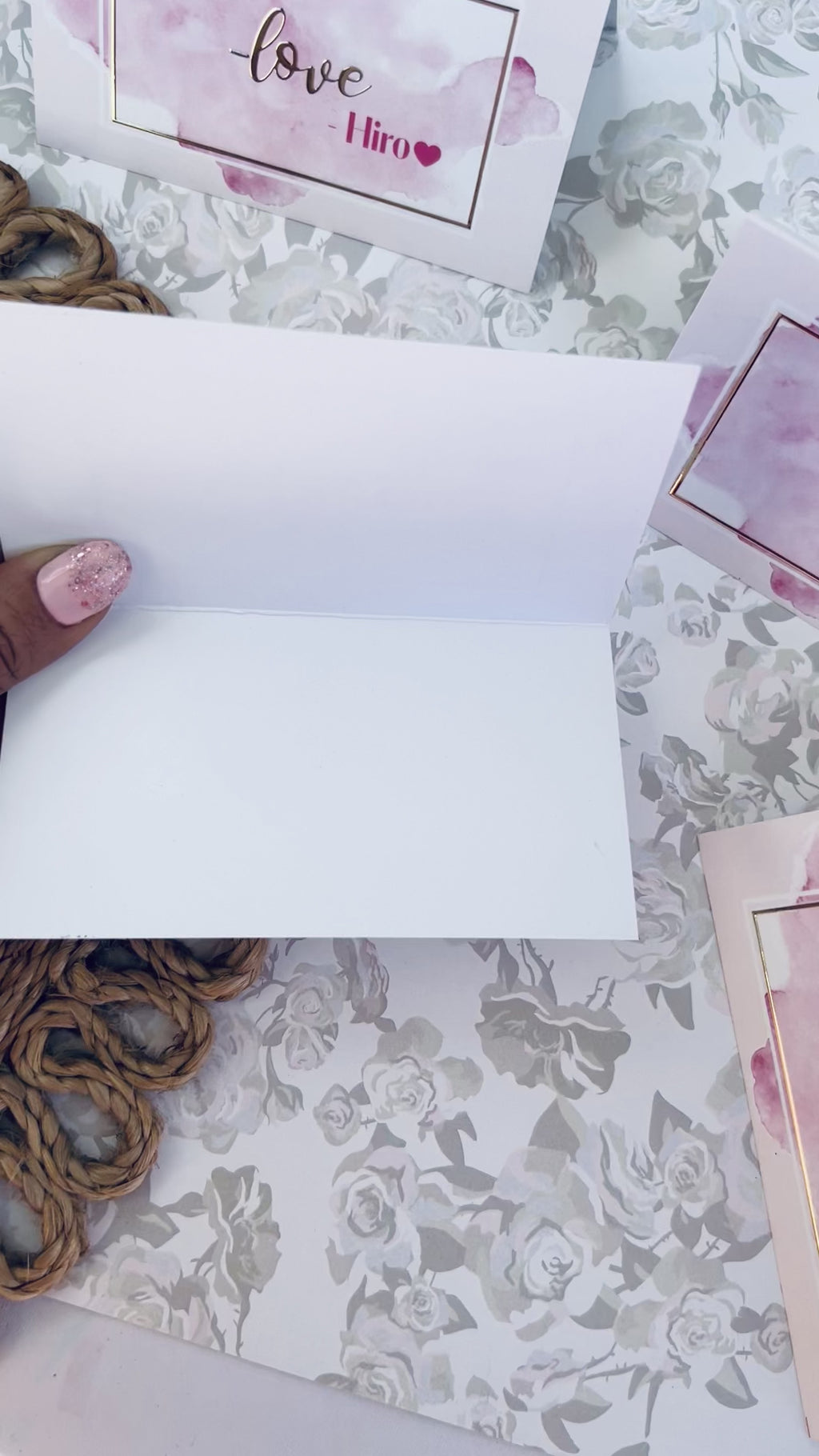 Folding Notecards Love