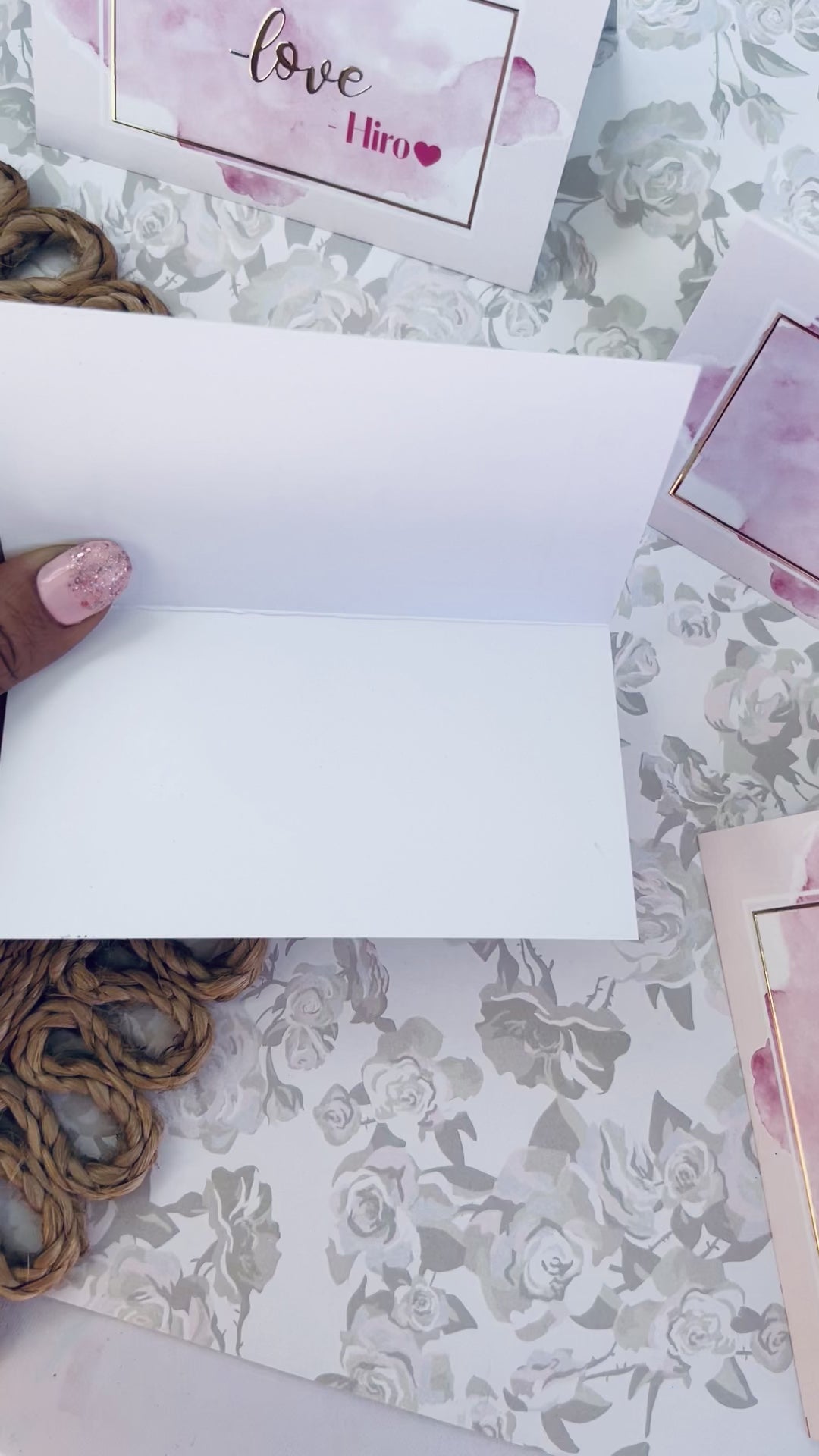Folding Notecards Love