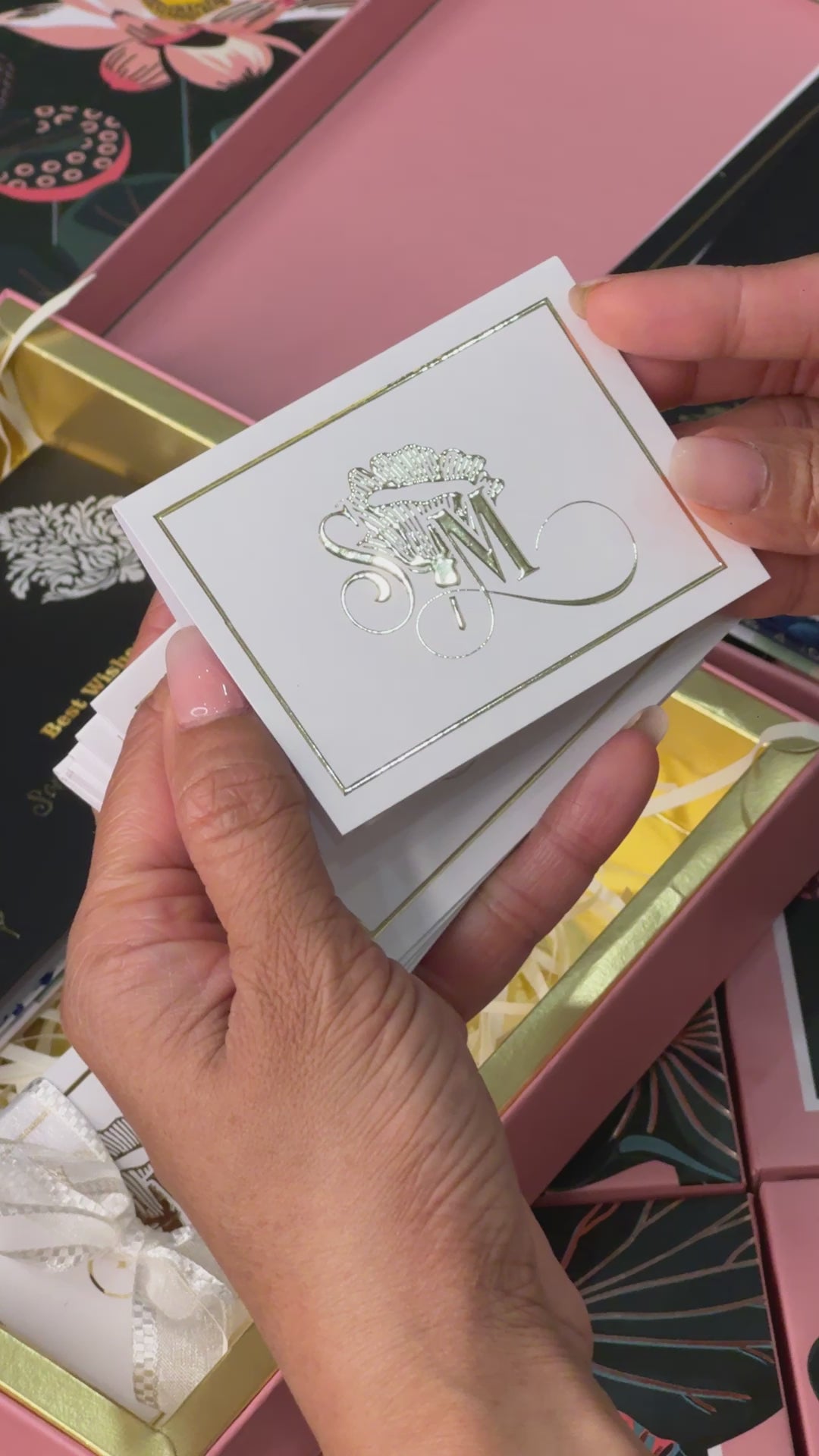 Folding Notecards Initials Personalised Tags