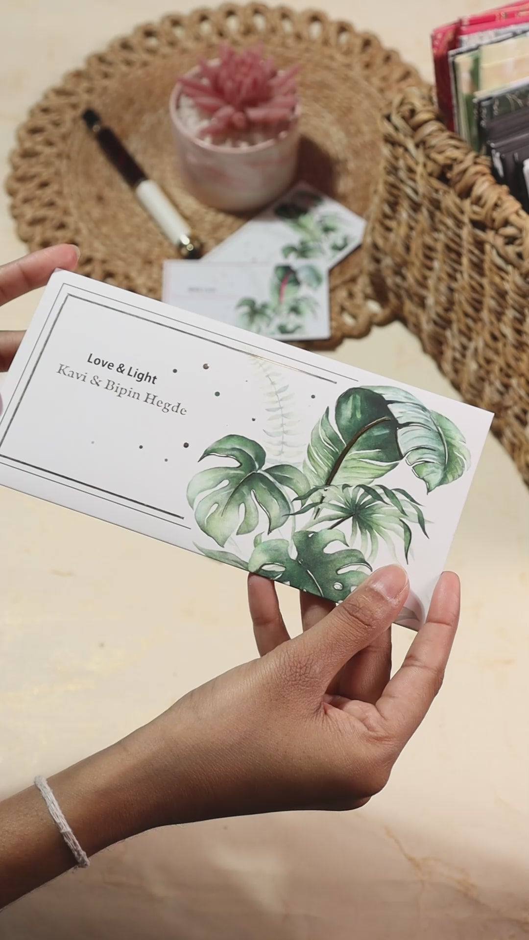 Personalised Money Envelope Palm Leaf