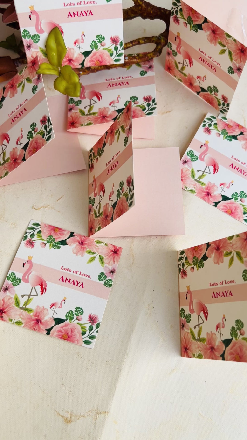 Folding Notecards Flamingo